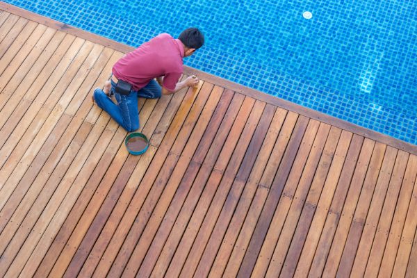 colorful ideas for a pool deck